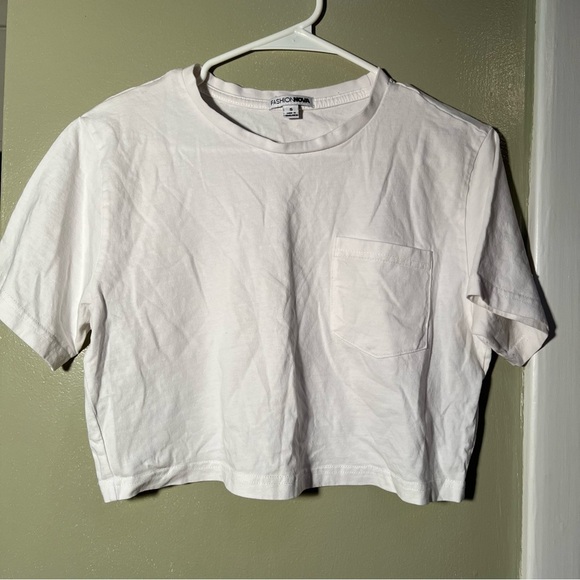 Fashion Nova Elisa Relaxed Crop Tee White S - Picture 3 of 8